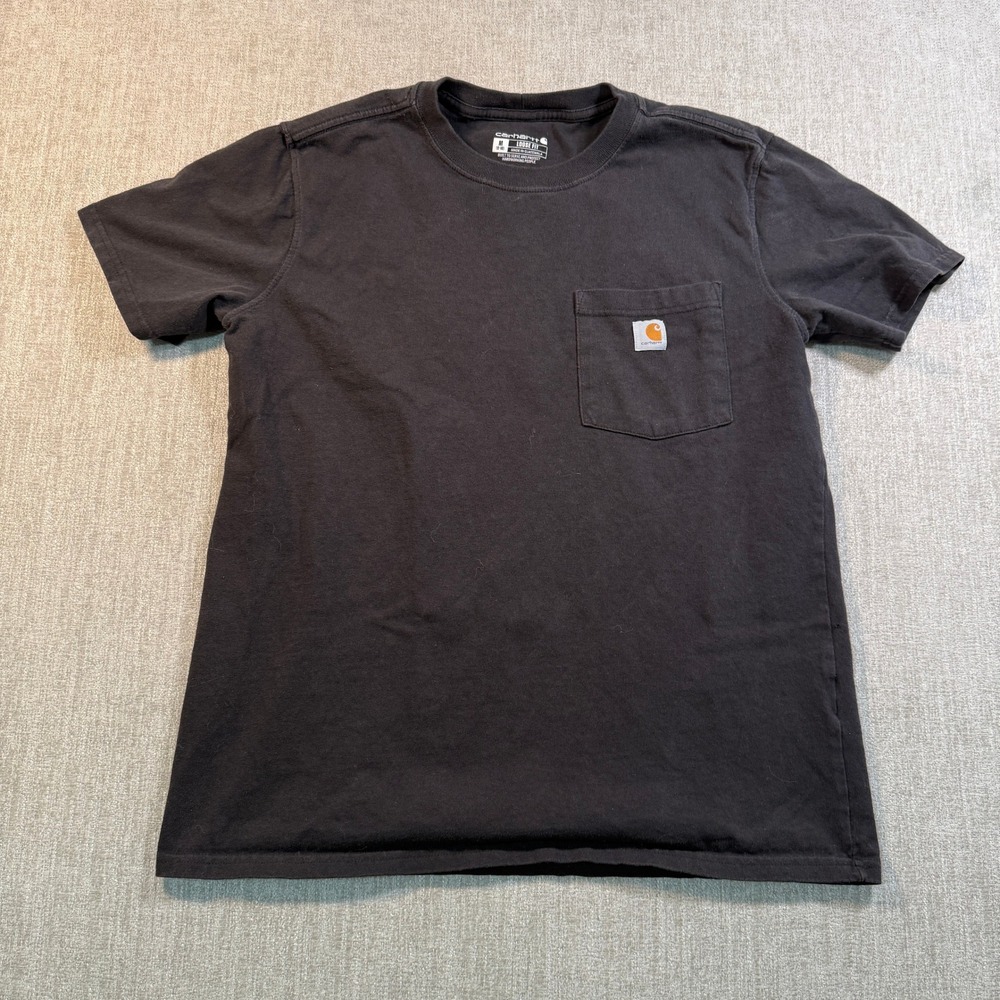 Carhartt Boys Black Short Sleeve Pocket T-Shirt K87-W Size M 8-10 Loose Fit